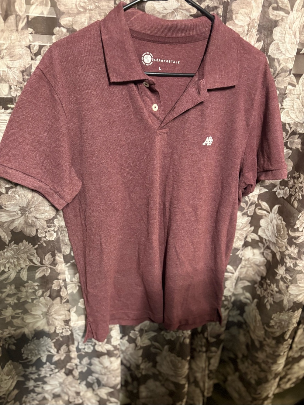 Aeropostale Men's Polo Shirt - Maroon Large